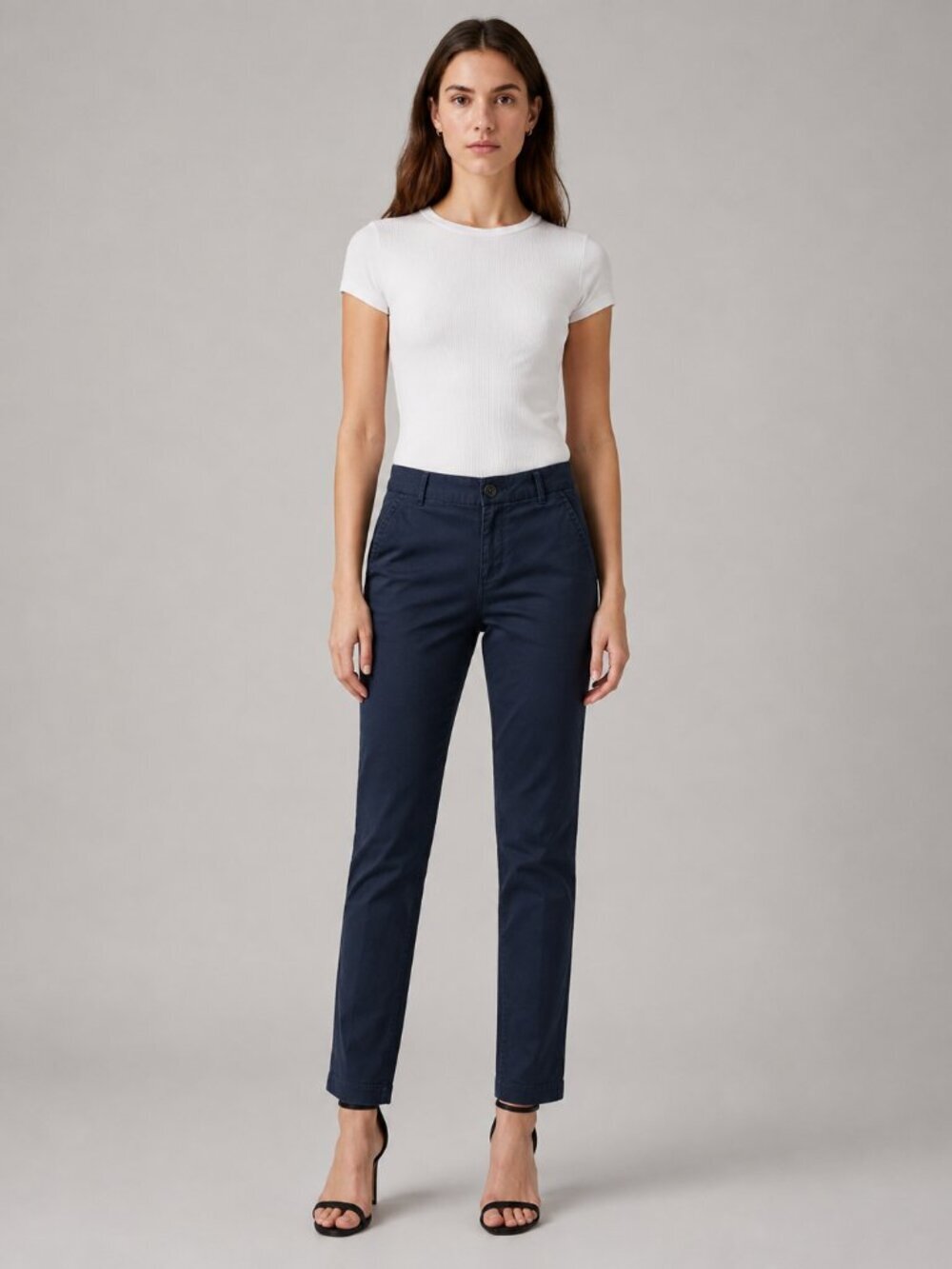 Banana Republic City Chino Pants Women’s 4P Navy Blue Stretch Petite Ankle
